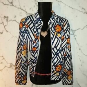 Ups and Downs Women's bomber geometric floral print jacket from Sz M